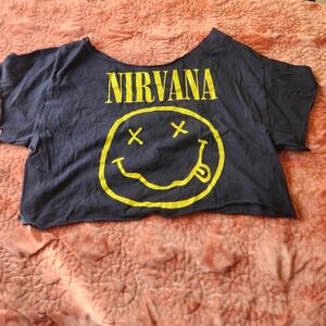 NIRVANA Kids Tee in Black with Yellow Graphic